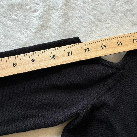 Y2K 2000s bebe Black Bodycon Turtleneck Mini Dress with Cold Shoulder - Picture 7 of 8